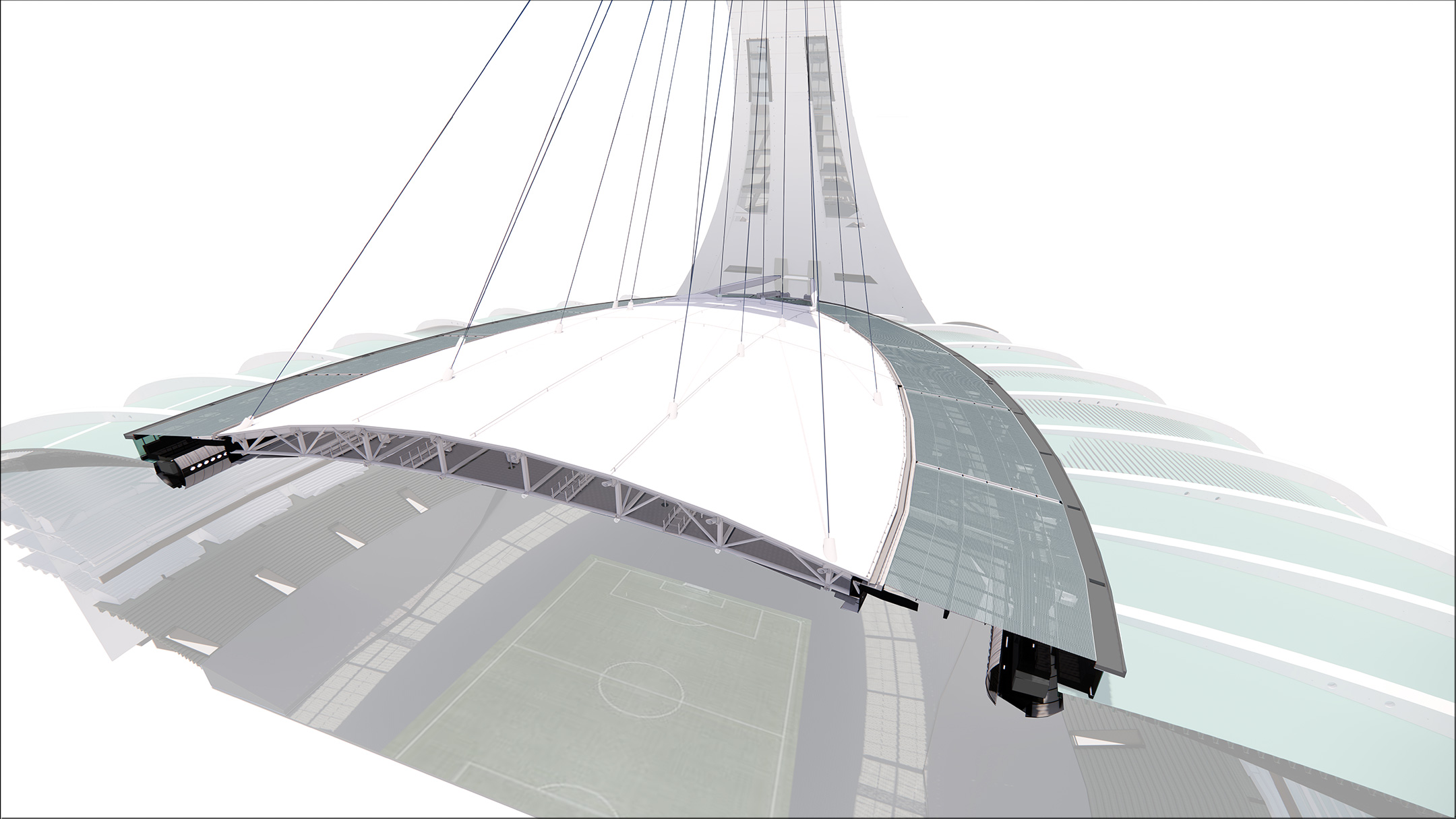 stade olympique, plan de coupe maquette