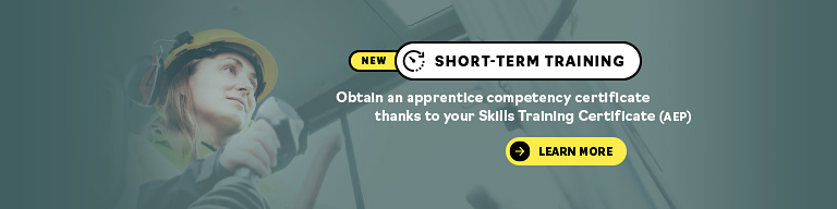 New - Short-term training - Obtain an apprentice competency certificate thanks to your Skills Training Certificate (AEP)