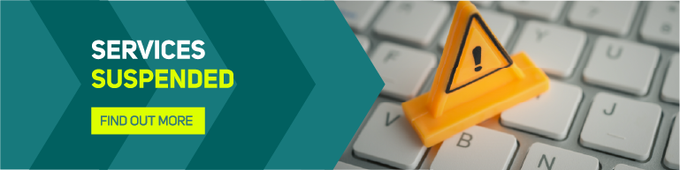 Services suspended > Find out more