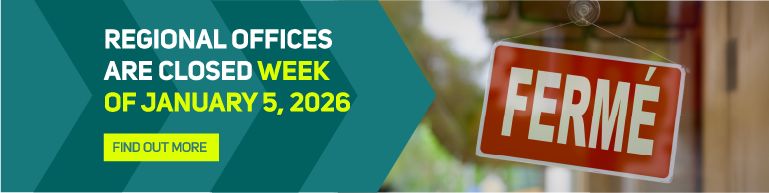 Regional offices are closed week of January 5, 2026 - Find out more >