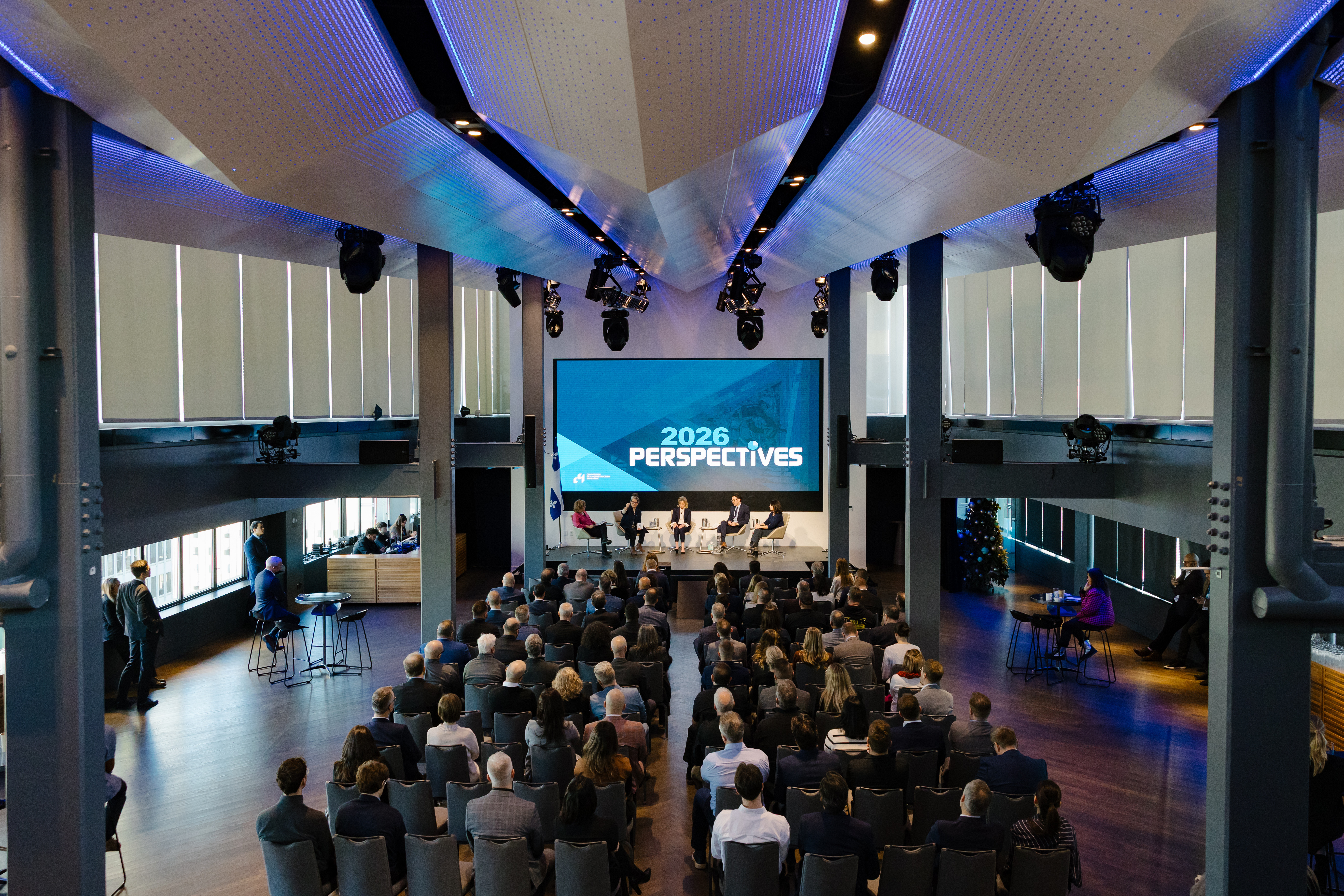 Photo prise lors de l'événement présentant les perspectives 2026 dans l'industrie de la construction